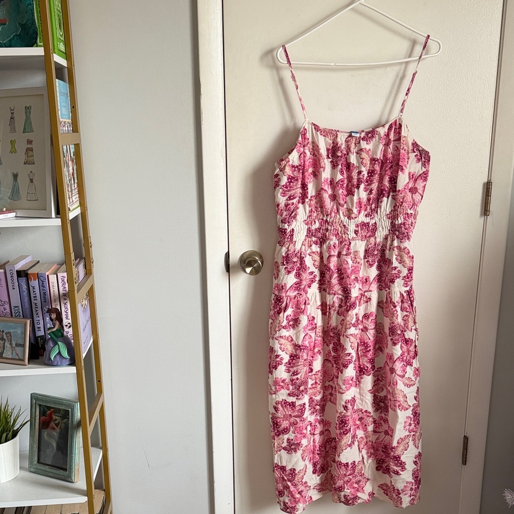 Old Navy Pink Floral Midi Dress